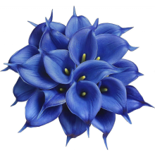 20 Pack Calla Lily Fake Flowers Wedding Bouquet Artificial Real Touch Flowers Home Wedding Party DecorNavy Blue