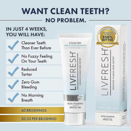 Livfresh Toothpaste Gel, Clinically Proven To Remove Plaque 250% Better 20252pcs 2