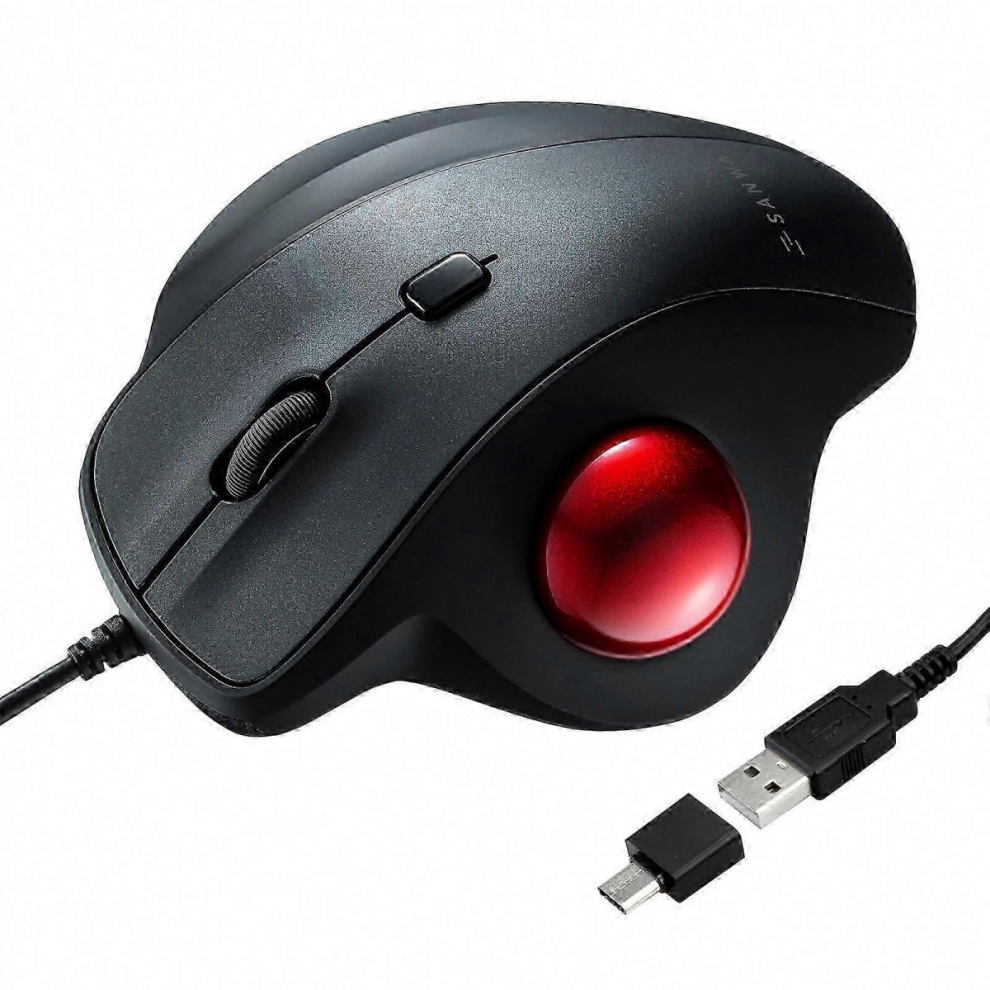Ergonomic Wired Trackball Mouse With 34Mm Ball, Silent Buttons, 4 Dpi Settings, Mac/Windows Compatible, Black 7057162219262