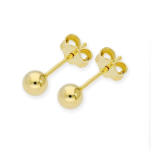 Gold Plated Small Sterling Silver Ball Stud Earrings 2mm 3mm 4mm 5mmGold2mm