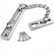 Stainless Steel Door Security Chain with Spring Lock Anti-theft Security Door Lock Chains for Installation in Home Door, to Ensure Safety, With Screws