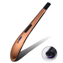 Electric Arc Lighter Usb Rechargeable Flameless Candles Lighter For Home Kitchen Bbq Campingrose gold