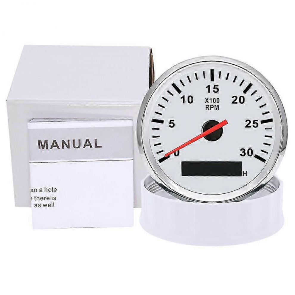 85Mm Tachometer With Backlight 3000Rpm For Marine Boat Car Truck M16 M18 Sensor 9-32Vonly Gauge Ws Red 7057162229230