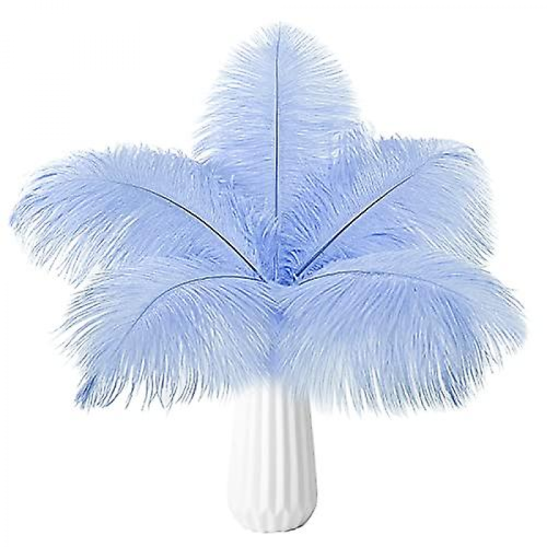 10pcs Ostrich Feathers Natural BulkCyan