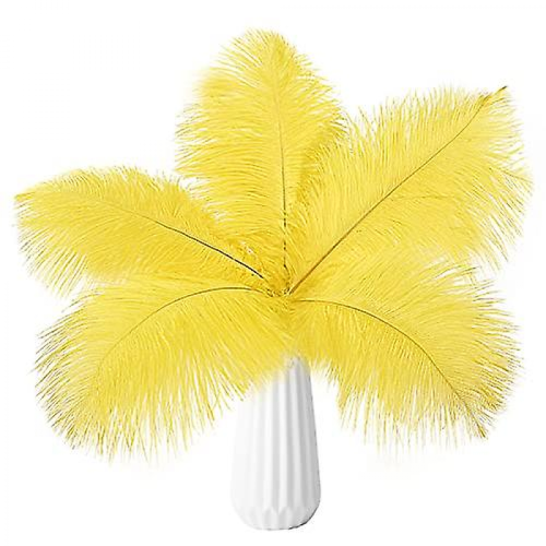 10pcs Ostrich Feathers Natural BulkYellow