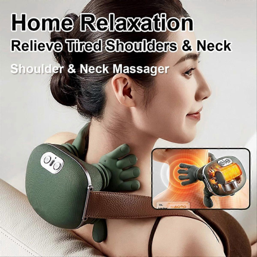 Neck Shoulder Massager Heated Back Massagers Electric Kneading 1