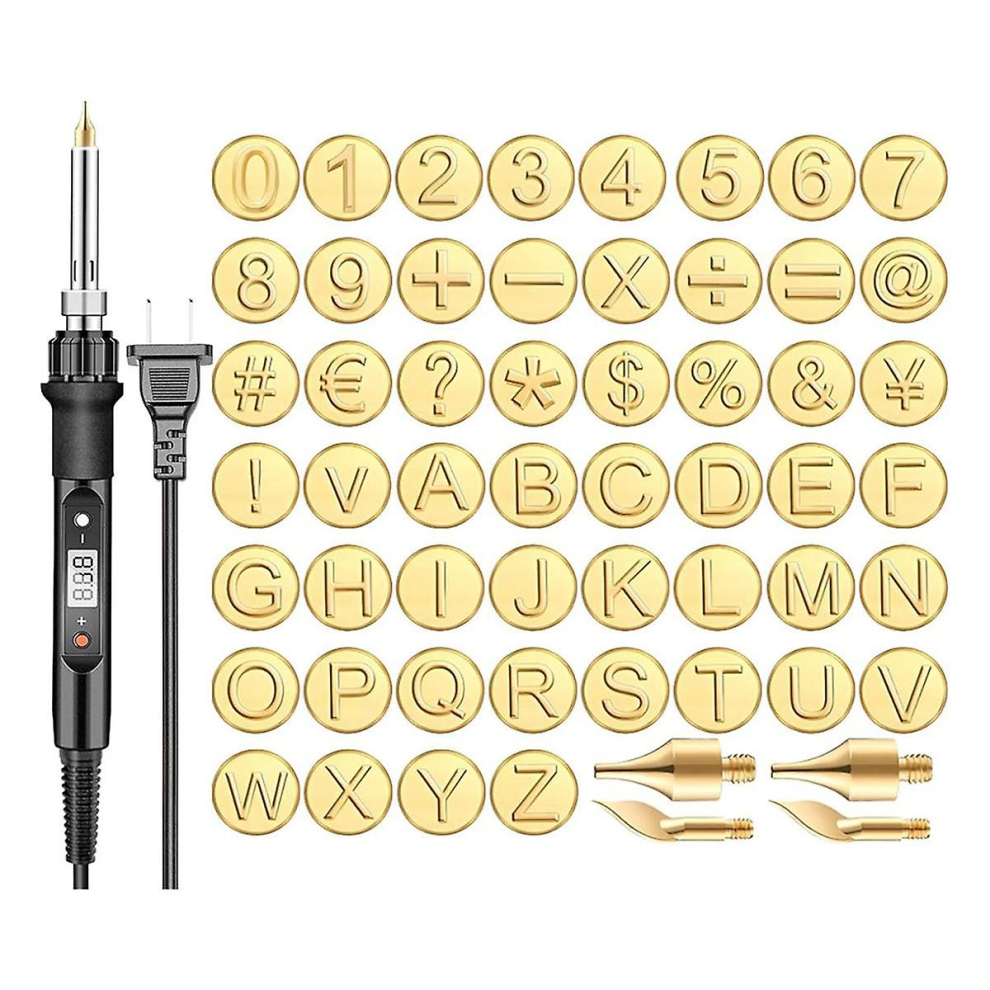 56 Pcs Wood Burning Kit With Letters,Diy Wood/Leather Burning Set, Letter Soldering Iron Stencils Kas Shown 7057162230618