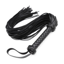 Leather Whip Braided Handle Black And Red Tassel, Leather Whip Props, Flirting Props