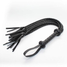 Sex Whip Pattern Splicing Leather Whip, Black, Adult Sex Toy For Couples, Leather BDSM Whip, Flirting Style