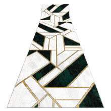 Exclusive EMERALD Runner 1015 glamour, stylish marble, geometric bottle green / gold 100 cm 100x610 cm