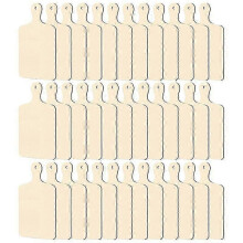 Set of 36 Mini Wooden Cutting Boards with Handle, Unfinished Wood, for Artisan Charcuterie