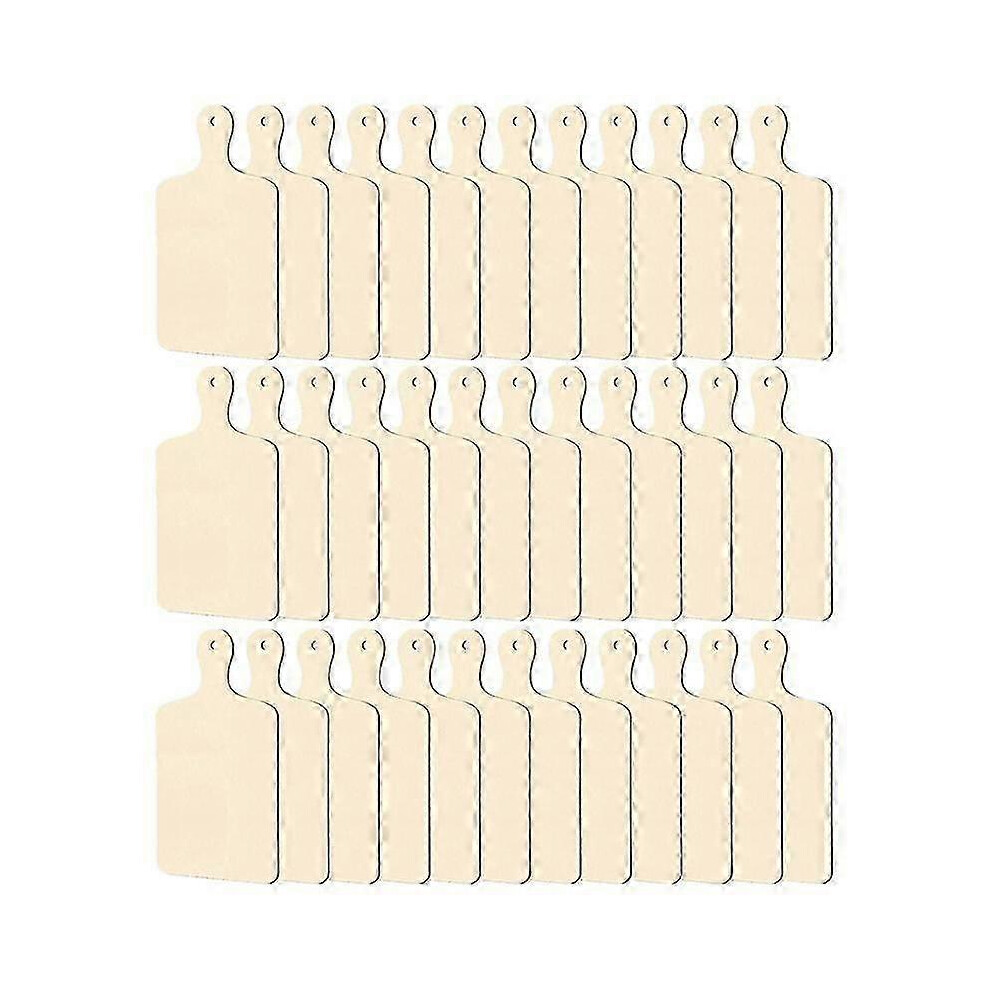Set of 36 Mini Wooden Cutting Boards with Handle, Unfinished Wood, for Artisan Charcuterie