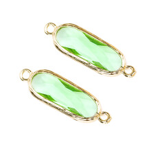 5Pcs Green DIY Glass Pendant Jewelry Accessories for Earrings Necklace