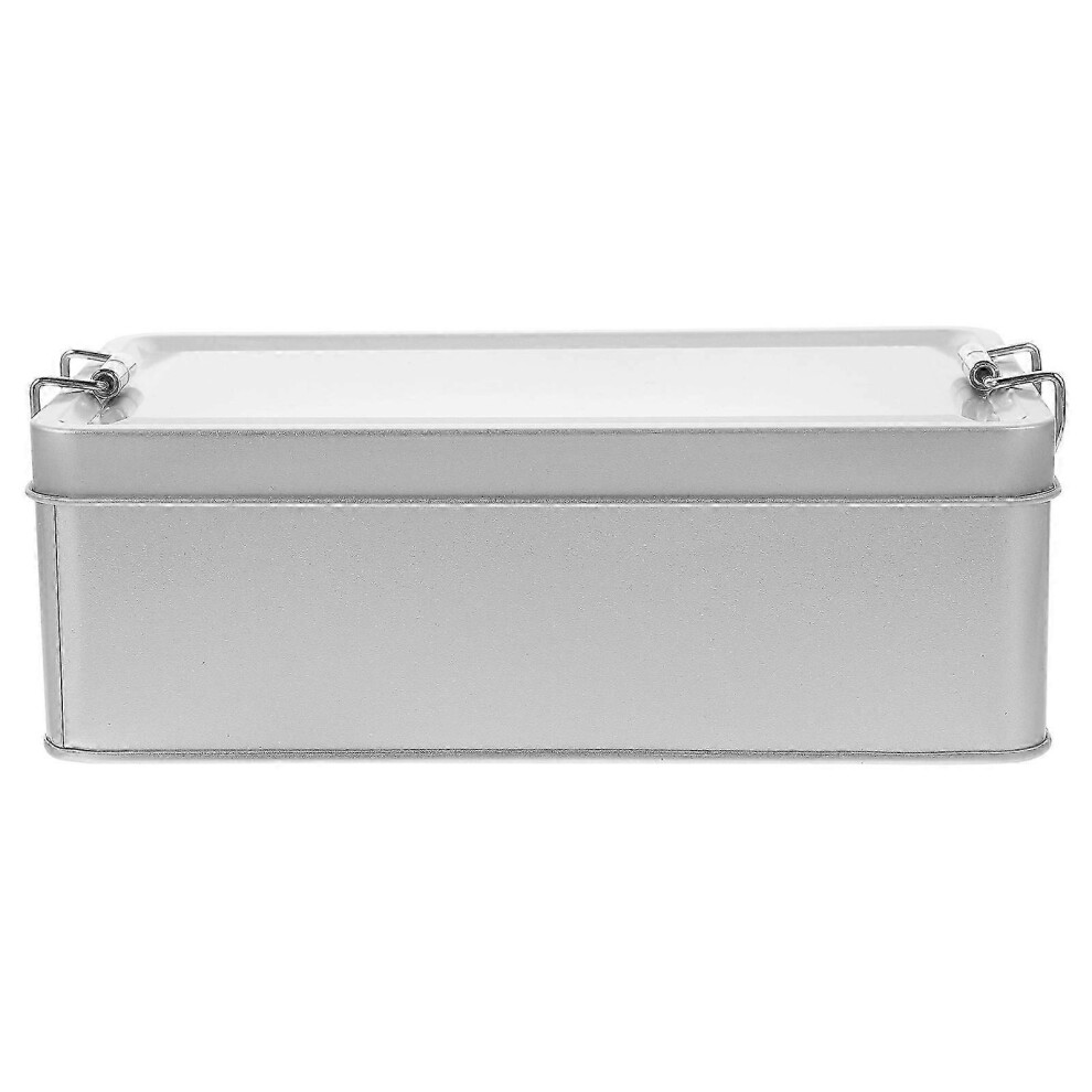 Blank silver tin box, multipurpose candy storage box, party treat storage box, vintage snack box