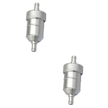 Motorcycle Oil Filter Two Pack Set Gas Fuel Filter Compatible CNC Aluminum Cap Cover Thread Design For Easy Cleaning