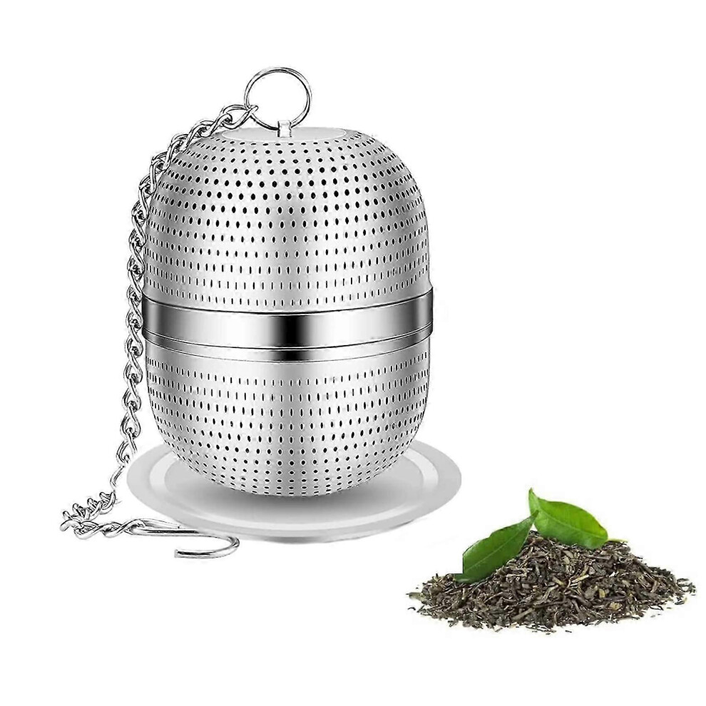 Stainless Steel Tea Infuser for Loose Tea, Tea and Herb Strainer, Tea Ball Strainer with Drip Tray, for Loose Leaf Tea