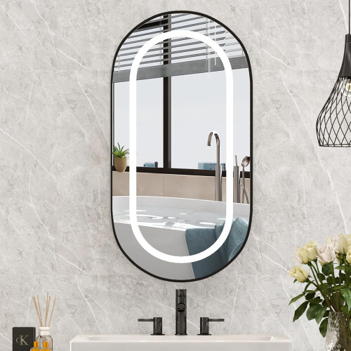 （42x80 ）LED Oval Bathroom Cabinets with Mirror