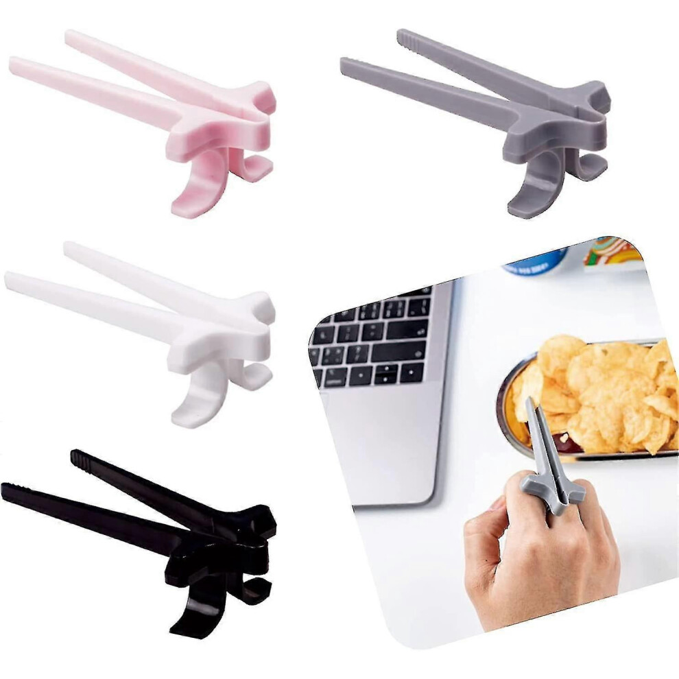 （pink） 4 Pack Finger Chopsticks - Snack Chopsticks for Games - Funny Chopsticks, Gaming Chopsticks, Snack Clips, Game Controller Accessories