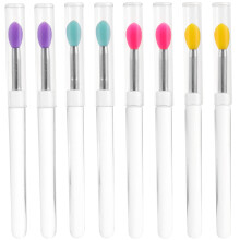 8 silikon-lippenpinsel mit verschlusskappen, transparent