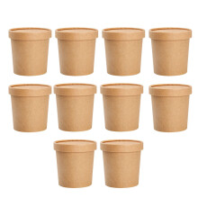 10 sets kraftpapieren soepbeker met voor opslag
