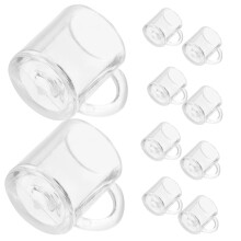 10Stk Mini Bierkrüge Transparent ABS Minihaus Schmuck Dekoration