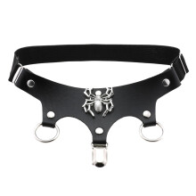 1Ud Cinturón Punk De Pierna En PU Negro Y Metal Para Fiestas Y Clubes