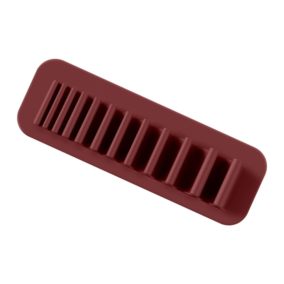 Silicone Makeup Brush Holder Travel Makeup Brush Dryer Organizer Maroon Portable Storage