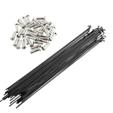 Spokes 36x14G Black Stainless Steel Bicycle Spokes, 170-290mm, Mountain and Road Bikes, 12mm Copper Cap, 185mm