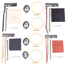 4 Sets DIY Praktische Borduurhanger Bloem en Gras Halsketting Hanger