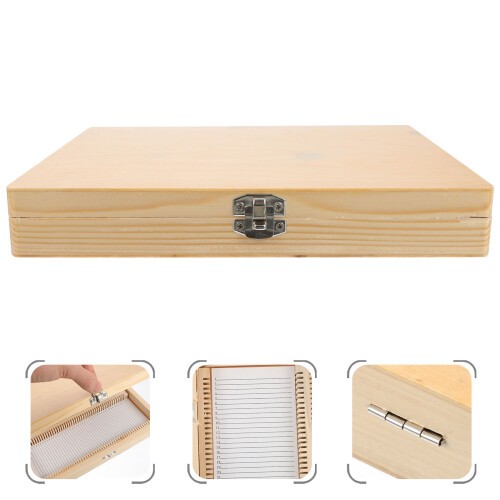 Caja de madera para almacenamiento de especímenes y microscopio 2
