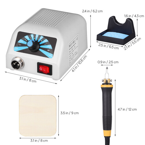 Stylo Pyrograveur Électrique Gris Polyvalent Pour Bois Cuir 2