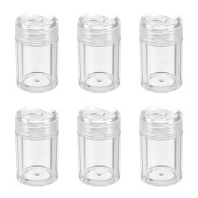 6Pcs Transparent Plastic Powder Storage Bottles for DIY Makeup Use