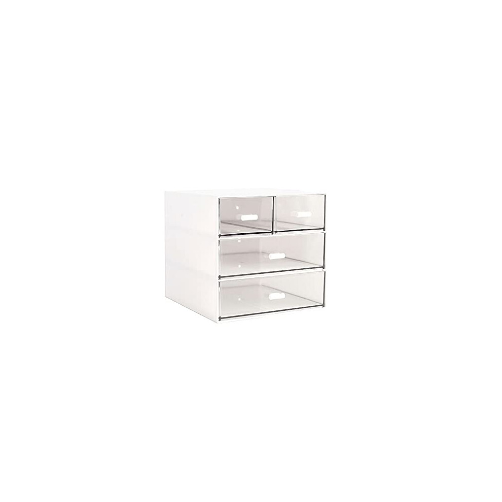 Makeup Organizer Three-Layer Drawer Type Dressing Table Storage Rack For Cosmetics Skincare Lipstick Jewelry