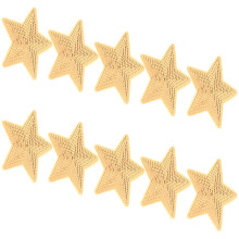 10 stk pailletten-aufnäher golden, 5-sterne & herz für kleidung und