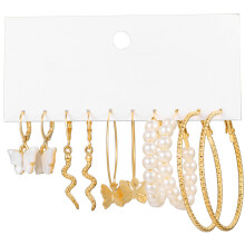 5 pares de pendientes mujer: , , con