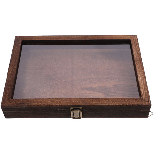 caja exposición vacía madera para