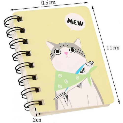 Mini Notepads,spiral Notebook Portable Small Pocket Notebook with Cute Cat Cartoon Pattern,office Supplies 1