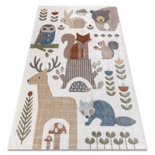Tapete BONO 8425 Animais florestais creme / marrom 200x290 cm