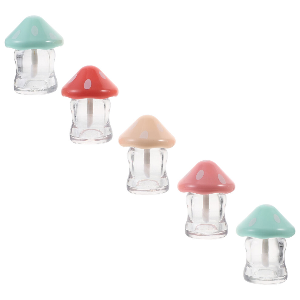 Totority 5Pcs Mushroom Lip Gloss Tubes With Wand For Lip Care