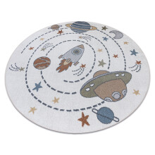 Tapete BONO 8288 círculo Espaço, planetas creme / antracite círculo 140 cm