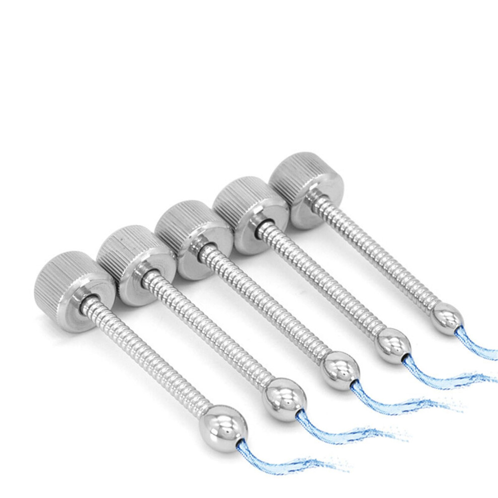 Stainless Steel Urethral Dilators Hollow Catheter Sounding Penis Plug With Base, Five Sizes, 8mm, Metal Ball Stimulator