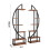 Living And Home 2 Pcs Rustic Brown Crescent Wood Tiered Plant Stand 5