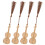 4Pcs Bamboo Violin Modeling Bookmarks Brown Decorative Page Markers 4