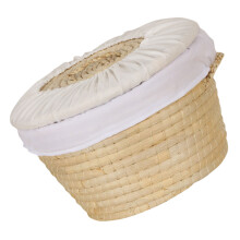 Handgemaakte gebreide voedselopbergmand voor thuis, eieropslag (beige)