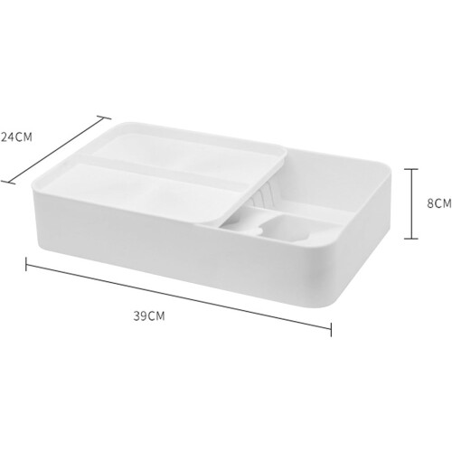 Utensil Storage Tray Detachable Drawer Tableware Organizer With Multi Compartments Cutlery Box White 1