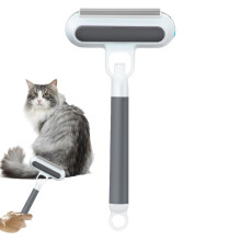 Cat Hair Remover Washable Portable Sofa Scraper With Cleaning Brush For Bed And Laundry Upholstery Carpet Grey