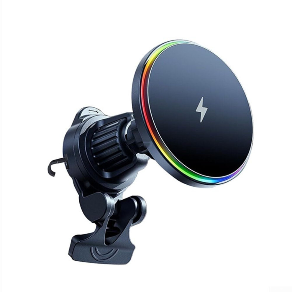 Light 15W Magnetic Car Wireless Charger With Rgb Compatible With Iphone 16/15/14/13/12