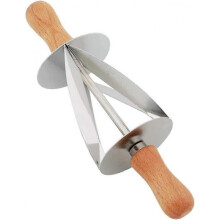 Wooden Handle Rolling Cutter Croissant Bread Wheel Dough Pastry Cutter