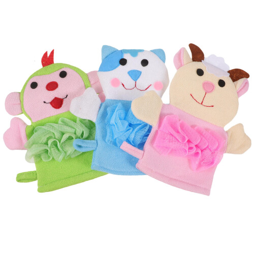3 pezzi guantini bagno per con carino 1