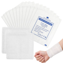 50 pz garze quadrate, tamponi assorbenti, medicazioni ferite